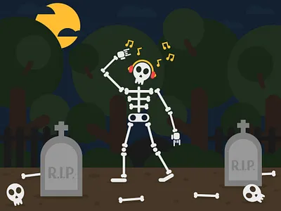 Skeleton music design digital art drawing flat design graphic design illustration illustration 2d ui vector