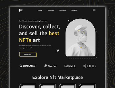 NFTs Landing Page crypto graphic design landing page design nft art nfts nfts landing page social media banner