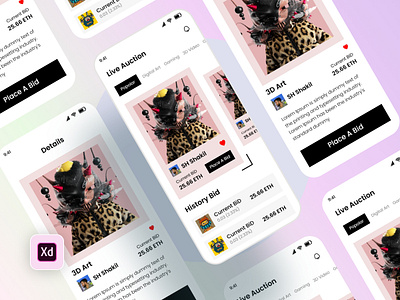 NFT Marketplace - Mobile app app best nft branding design graphic design illustration logo mobile nft apps nft landing page nft mobile app popular nft typography ui ui design nft ui nft ux vector