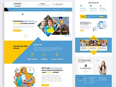 Education Institute Landing Page career design education financial free mockup homepage landing landing page learning mock mockup responsive design school ui ui design uiux web design web ui website website design