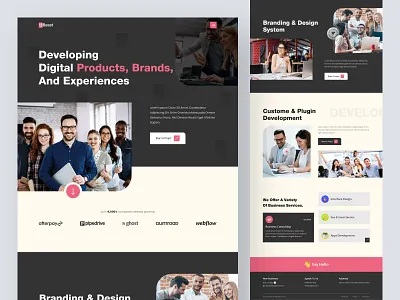 Digital Agency Landing Page agency agency webdesign company creative agency design digital digital agency digital products header ui landing page marketing agency portfolio product design products typography ui ui design uiuxdesign web website