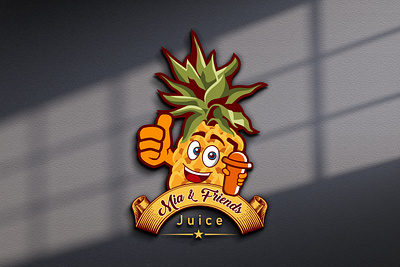 Pineapple Fruit Juice Logo Design Idea branding business logo design flat illustration illustrator logo ui ux vector