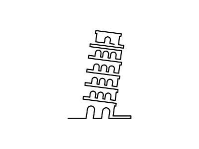 Pisa architecture branding building city design famous holiday icon illustration italy landmark landscape logo mark monument pisa tower travel