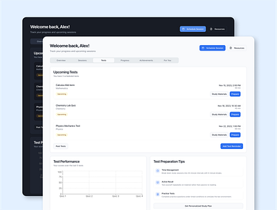 SkillBridge Student Panel - Tests design logo product design ui uiux ux