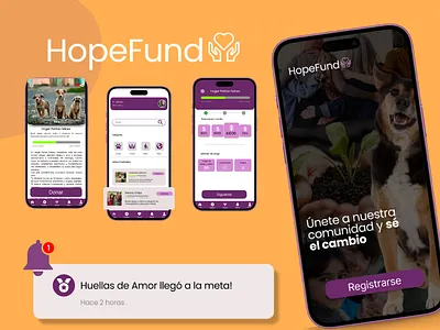 HopeFund- Crowdfunding App animals appdesign charity crowfunding dailyui designux figma ui userexperience ux