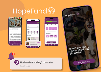 HopeFund- Crowdfunding App animals appdesign charity crowfunding dailyui designux figma ui userexperience ux