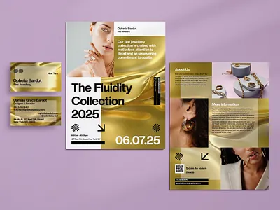 Bold Gold Texture Brand Identity Set branding business card fashion fluid flyer gold liquid gold marketing modern texture typography