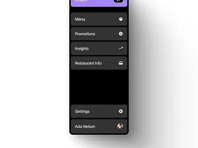 Restaurant Dashboard for managing orders - component #1 design ui ux web design web development webflow