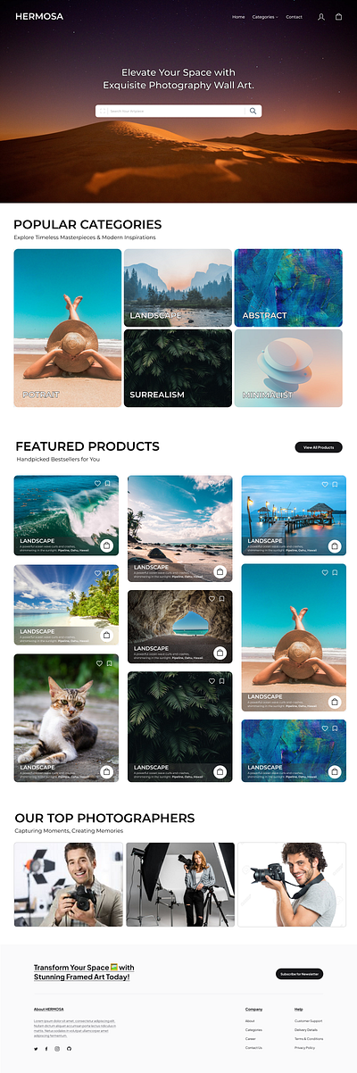 Photography wall art webdesign art branding design ui ux