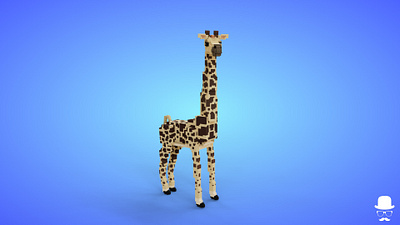 Voxel African Animals - Giraffe - Game Asset 3d 3d model african aniamted animal animals fantasy game asset giraffe isometric low poly lowpoly savanah stylized voxedit voxel voxel art voxels