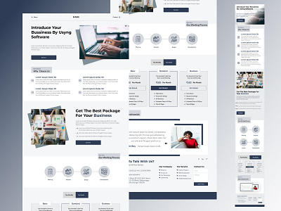 Corporate / Business Site with business packages adobe xd business site corporate design landing page plan package saas service software trends ui