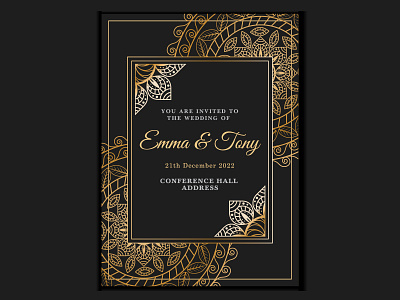 invitation card .Luxury Mandala Design flyer logo