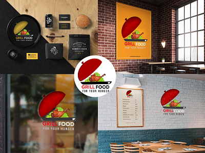 Grill Food Logo branding fast food logo food logo graphic design grill logo logo logo design logo place menu logo resteraunt logo