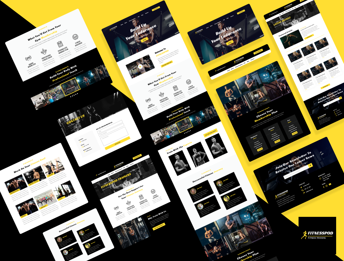Example of Concept design for a fitness website
