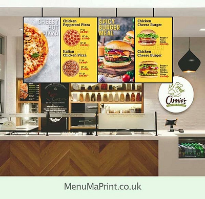 TV Menu | TV Screen Restaurant Menu Design UK | MenuMa Print tv screen restaurant menu