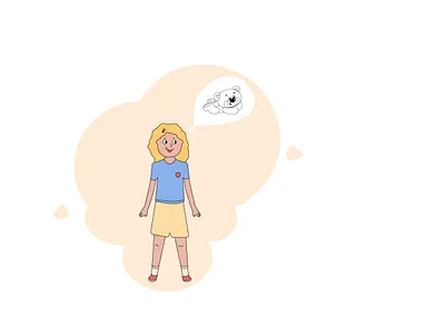 little girl dreams of a bear toy design graphic design illustration vector