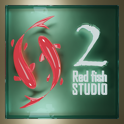 Logo(2RedFish) 3d branding graphic design logo