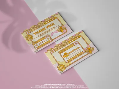 Cute Thank You Business Card Project by Artxztic bee brand identity branding business business card card cards cute design graphic design honey icon illustration milk project thank you card vector