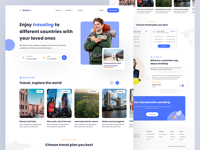 Travel site landing page concept branding design icon illustration logo typography ui ux vector