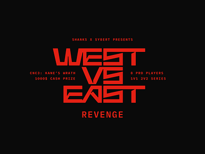 West vs East cc cnc command and conquer cybersport design dota font design kanes wrath league logo logotype mark modern rts starcraft symbol tournament vector