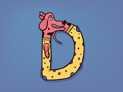 Letter Dog d dog letterd lettering retro