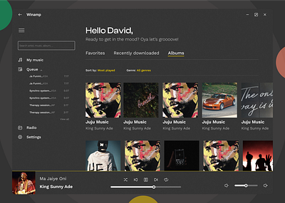 Winamp Music Player Redesign. app design