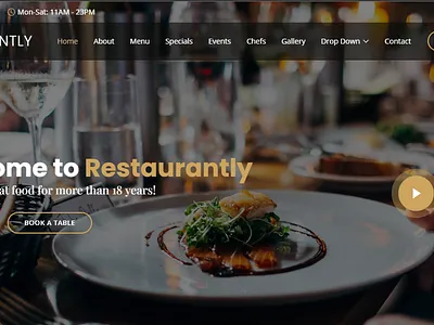 Restaurantly.food 3d animated website animation css custom website design illustration logo ui website development