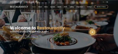 Restaurantly.food 3d animated website animation css custom website design illustration logo ui website development