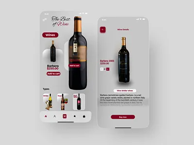WINE MOBILE APP app design ui ux
