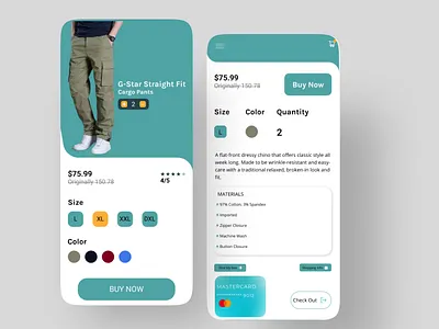 CARGO PANTS MOBILE APP app design ui ux