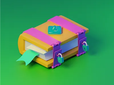 Unlock the knowledge 3d book illustration knowledge locked magic object render spell