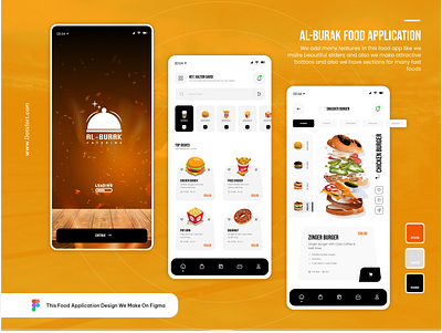 Al-Burak Food Application Design app ui design creative ui figma ui food app food app ui food application food application ui latest app ui latest food app modern ui restaurant app ui restaurant application ui restaurant ui ui ux