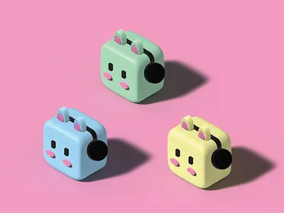 Music Always On 3d animal cute graphic design music pink rabbit ui