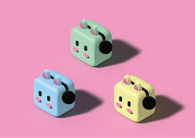 Music Always On 3d animal cute graphic design music pink rabbit ui
