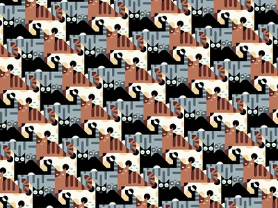 The Playful Cat cat design graphic design illustration pattern tessellation