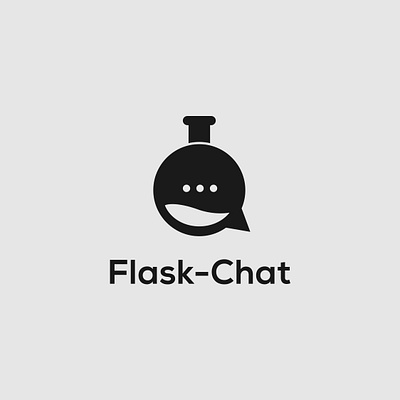 Flask chat logo brand identity branding chat design flask illustrator logo logo design minimalist talk typography vector
