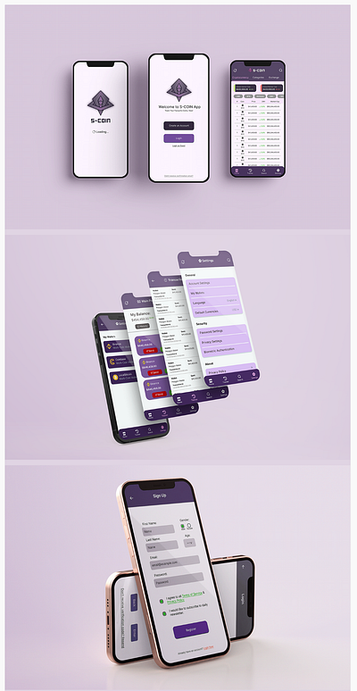 S-Coin App UI Design adobe xd android app ui android ui app bitcoin branding coin app coin ui crypto app crypto coin ui crypto ui design figma logo mobile mobile ui ui ui design uiux ux