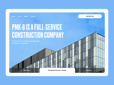 Landing page for development company design ui web design