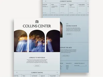 Collins Center | Arts Center Website brand identity branding digital experience logo performing arts ui uiux user experience website
