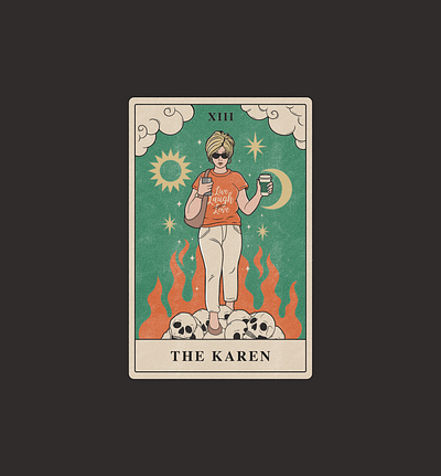 Karen tarot card design funny illustration karen t shirt tarot tarot card