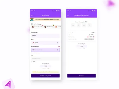 Intercontinental Fund Transfer UI mobile app mobile app ui payment ui ui uiux