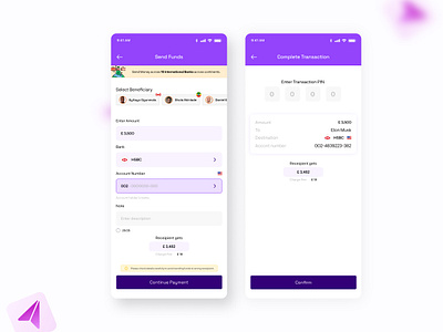 Intercontinental Fund Transfer UI mobile app mobile app ui payment ui ui uiux