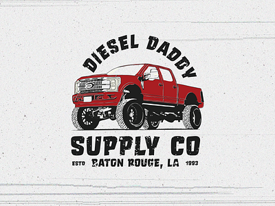 Diesel Daddy Logo Lockup baton rouge branding diesel grunge illustration lockup louisiana masculine merch brand merch logo redneck rugged southern truck