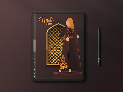 Female Portrait Illustration artwork design digital illustration fashion flat hijab illustration illustration digital islam minimal model muslim portrait vector