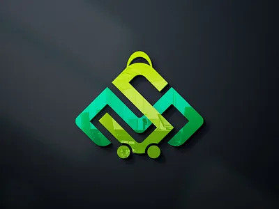 SM Letter With E-Commerce Company Logo Design branding design graphic design illustration logo typo typography ui ux vector