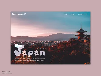 Daily UI 098 • Advertisement 098 advertisement booking.com daily100challenge dailyui dailyui098 dailyuichallenge design ecommerce interfacedesign japan promo sketch travel ui uidesign uiux uxdesign webadvertising webdesign