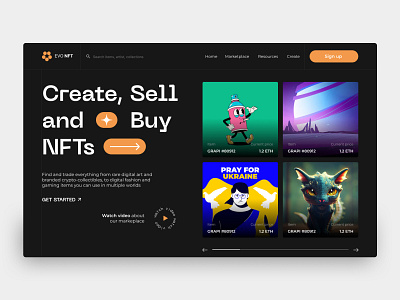 NFT Marketplace crypto cryptocurrency design designer landing landing page marketplace nft opensea ui web desing