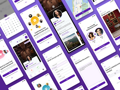 Slesh | Event based dating-hangout application application dating app event illustration interface millennial ui ux