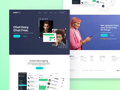 Chatter App design landing page mobile ui ui web design