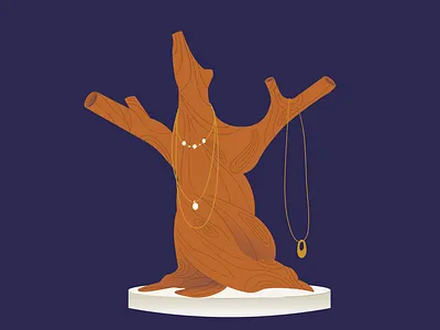 16. Trunk colorful illustration illustrator jewellery minimal tree trunk trunk vector